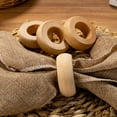 thumbnail image 4 of Miangastore 10Pcs Rustic Wood Serviette Buckles Natural Style for Family Dinner Khaki, 4 of 7