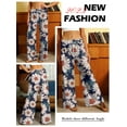 thumbnail image 4 of Hibeli Women Pajama Yoga Pants Daisy Floral Printed Drawstring Elastic Waist Wide Leg Lounge Pants, 4 of 7