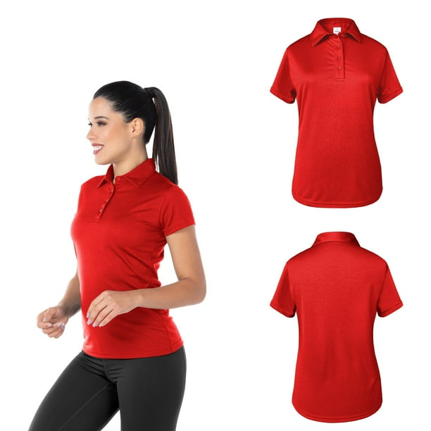 Playera Tipo Polo para Dama Color Rojo 100 Poliester. Bodega Aurrera en linea