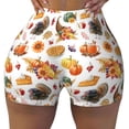 thumbnail image 2 of Susaid Thanksgiving Turkeys 1 Print Intensify Workout Shorts for Women Seamless Scrunch Short Gym Yoga Running Sport Active Exercise Fitness Shorts-X-Large, 2 of 8