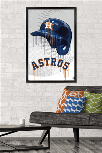 MLB Houston Astros - Drip Helmet 22 Wall Poster, 22.375" x 34" Framed