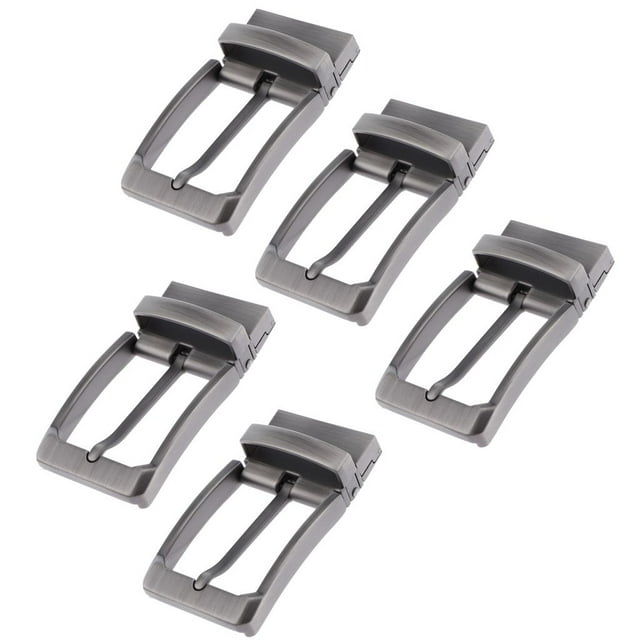 MERIGLARE 5 Pieces Men Reversible Alloy Belt Buckle Replacement Pin Buckle Rectangular