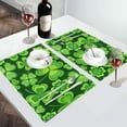 thumbnail image 2 of Rdsfhsp Clovers Shamrocks Happy St Patrick's Day Placemat Table Mats Set of 4, Heat Resistant Kitchen Place Mats for Dining Table Decoration, 2 of 5
