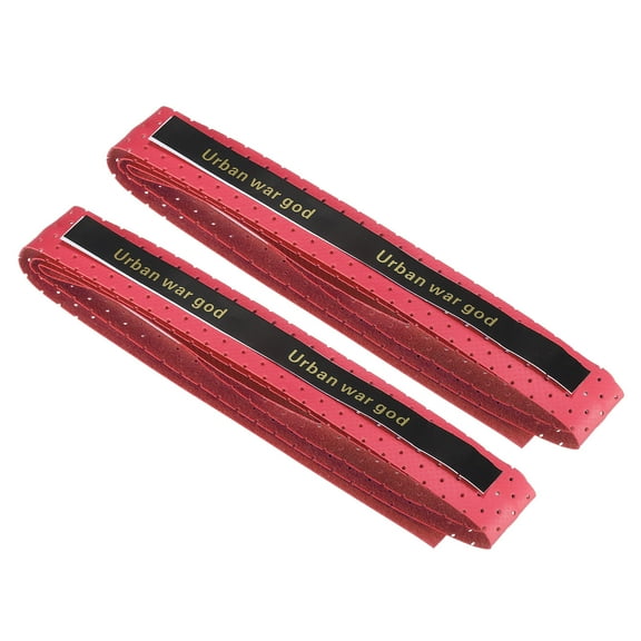 Tennis Badminton Racket Overgrip Anti Skid Sweatband Racquet Grip with Raised Ridges, Red 2 Pack