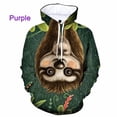 thumbnail image 3 of Sudadera con capucha con estampado 3D de animales perezosos para hombre, sudadera informal de gran tamaño, sudadera con capucha de manga larga para hombre y mujer, ropa de calle, 3 of 5