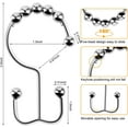 thumbnail image 3 of Rust Resistant Shower Curtain Rings, 12 Pcs Double Shower Curtain Hooks, Nickel Bathroom Shower Curtain Hooks, 3 of 5