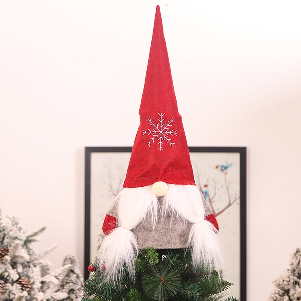 Cyber Monday Deals 2021 Gnome Christmas Tree Topper 25 Inch Large Swedish Tomte Gnome Christmas Ornamen Walmart Com