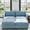 Antique Blue, variant on Modern Loveseat Sofa with Deep Seat & Storage Ottoman,Chenille Chaise Longue Sofa Bed for Small Spaces,Living Room,Bedroom,Antique Blue