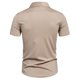 thumbnail image 4 of pstuiky camiseta de hombre, Camisa informal de negocios de color liso con solapa y botones de manga corta para hombre ropa de hombre s, 4 of 6