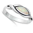 thumbnail image 4 of CHOOSE YOUR COLOR Fancy Knot White Simulated Opal Ring .925 Sterling Silver Band CZ Female Size 8, 4 of 4