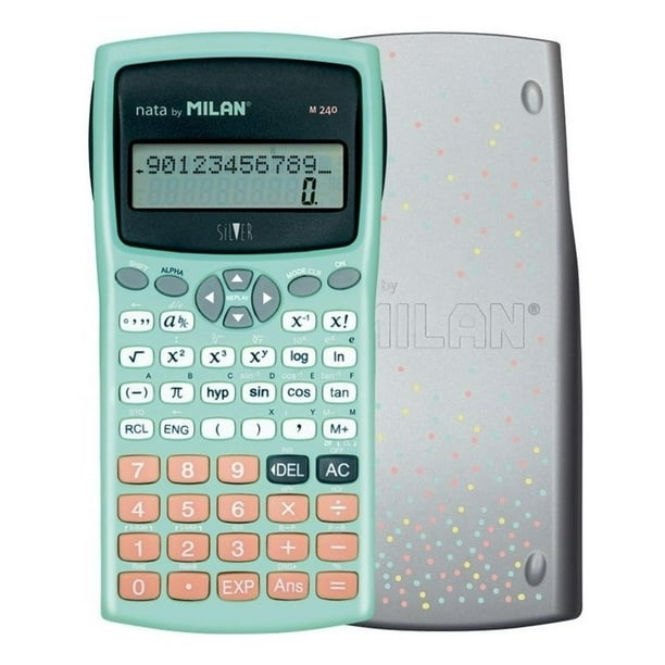 Calculadora Científica Milan 240 Funciones Silver Turquesa