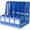 Blue, variant on SAYEEC Plastic Vertical File Holder, 4-Compartment Desktop Magazine Organizer for Office & Home Storage, Gray