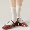thumbnail image 4 of Calcetines finos con falda de bambú para mujer, calcetines redondos de colores informales, 4 of 5