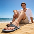 thumbnail image 3 of BERANMEY Men's Flip Flops with Arch Support Comfortable Thong Sandals for Men with Cushioned Footbed Wide Toe Box Non-Slip Design Perfect Summer Beach Shoes, 3 of 8