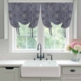 thumbnail image 4 of Navy Blue Geometric Balloon Curtains 63 Inch Length for Living Room/Bedroom, Vintage Abstract Floral Texture Rod Pocket Privacy Door Curtains Decorative Tie Up Shade for Window 52"x63", 4 of 8
