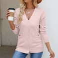 thumbnail image 4 of Cardigan Sweaters for Women 2025 Long Sleeve V Neck Button Down Knit Plain Cardigan Sweater Blouse Outerwear, 4 of 7