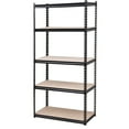 thumbnail image 3 of King's Rack 5-Tier Metal Boltless Storage Shelving in Black/Wooden, 3 of 7