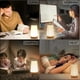 thumbnail image 5 of Luz nocturna LED | Lámpara portátil para mesa de noche en dormitorio, habitación infantil o guardería | Cambio de color RGB de 13 tonos | Recargable por USB | Control remoto | Estilo veta de madera, 5 of 9