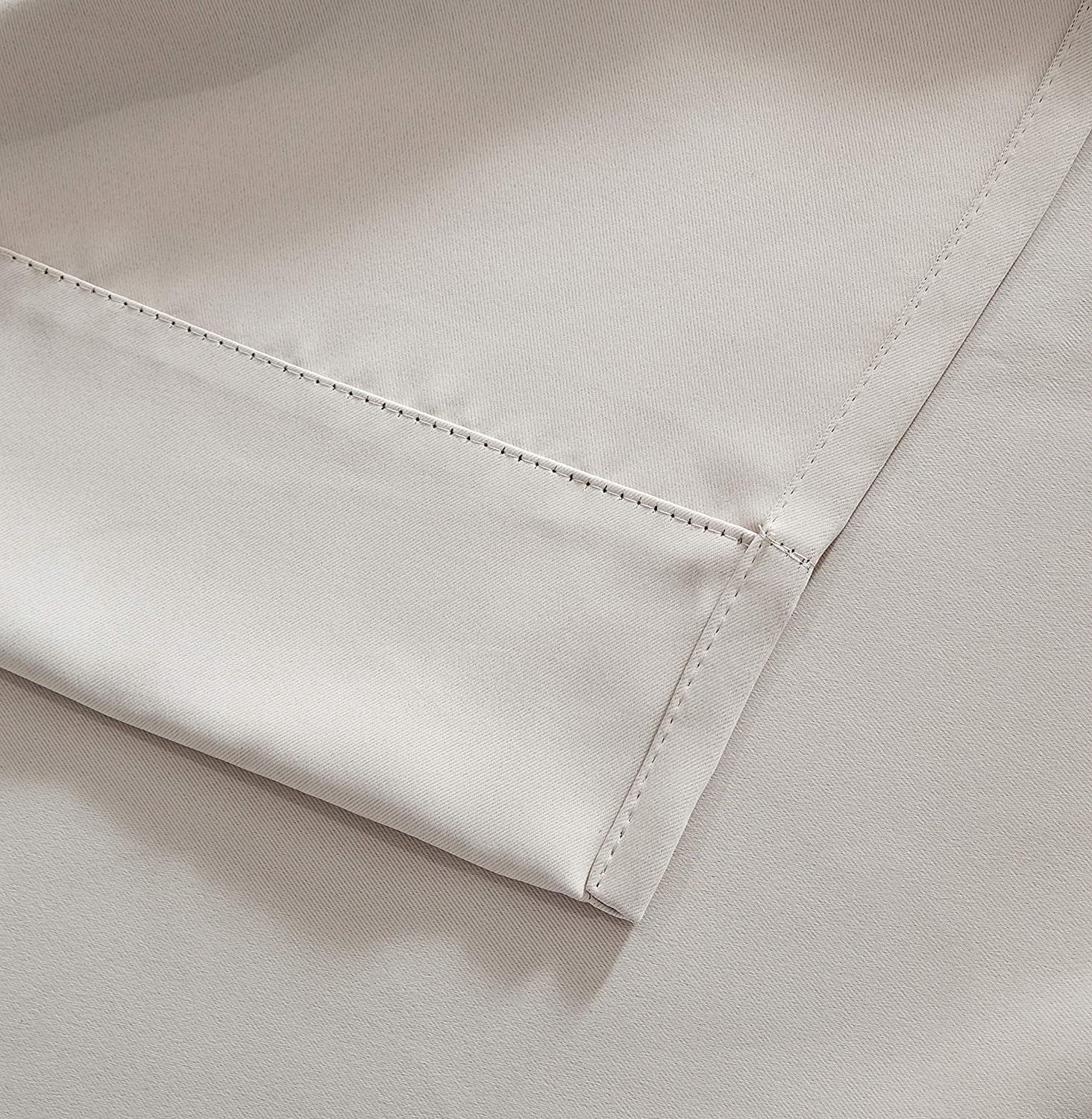 DecoSource - 2 Wall-to-Wall Blackout Grommet Curtains Panels - 108 Inch Long with Tiebacks - Total Size 216 Inch Wide 108 Each Panel - Solid Thermal Insulated 108" x 108", Ivory