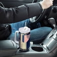 thumbnail image 4 of Yayeee 40oz Stainless Steel Tumbler with Straw and Handle Double-Wall Insulated Travel Water Bottle, Pink Stripes, 4 of 8