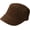 Coffee, variant on Wome's Suede Cadet Army Cap Military Style Flat Top Hat with Brin Classic Drawstring Hats for Autumn Winter