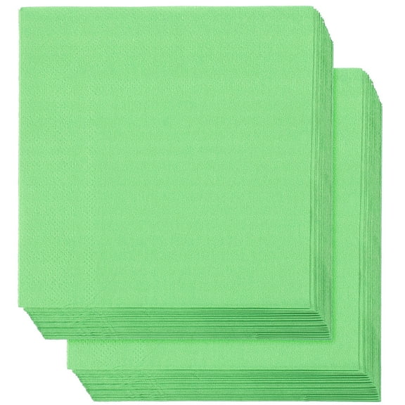 CRAFTHROU 3 Packs Paper Serviettes 9.82X9.82In Green for Parties and Water Absorption