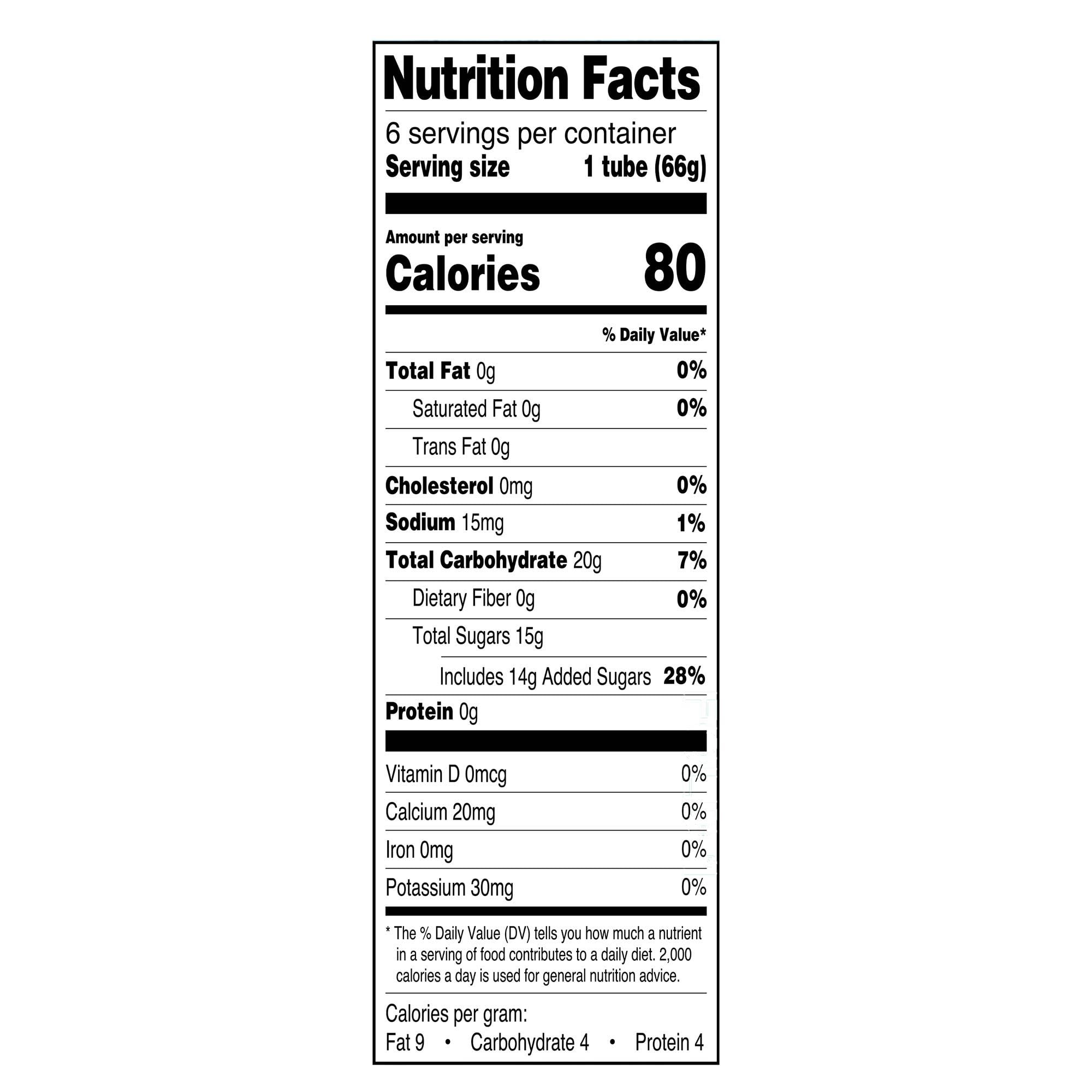 Great Value Orange Sherbet Tubes, 18 fl oz, 6 Pack