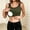 Army Green, variant on Women's Tank Top, Fashion Solid Color Crew Neck with Chest Cushion Sleeveless Top, Seamless Built-in Bra Cami, Soft Stretchy Daily Layering Blouse for Women