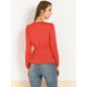 thumbnail image 5 of Allegra K Blusa Top Manga Larga Cuello En V Lazo Delantero Color Sólido Para Mujeres Naranja L, 5 of 6
