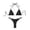 a-168Black36, variant on Womens Triangle Halter Neck Solid Color Metal Chain Decor Two Piece Bikini Set String Bikini Top High Cut Bikini Bottom Basic Swim Suit For Beach Party Classic Swimwear M