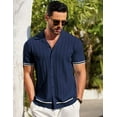 thumbnail image 5 of COOFANDY Men's Knit Shirt Short Sleeve Casual Button Down Shirt Vintage 90S 80S Knitted Beach Tops, 5 of 8