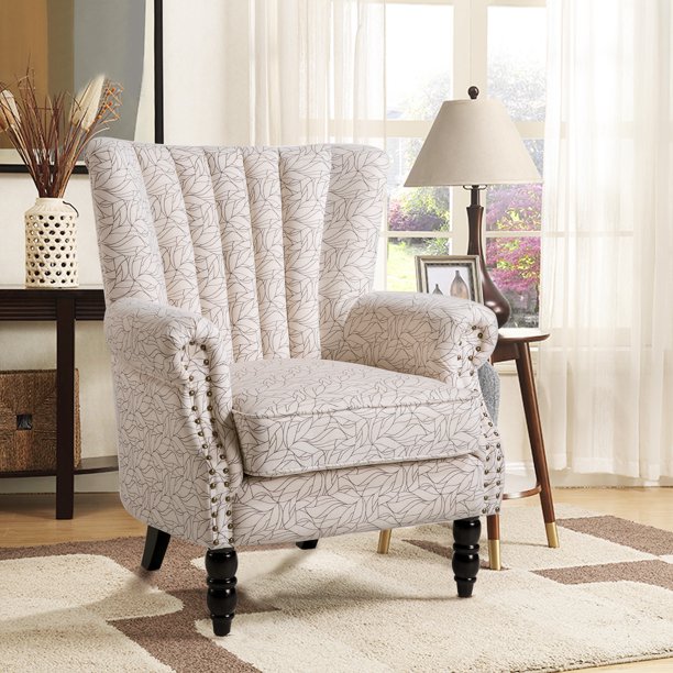 Harper&Bright Designs Rolled Arm Upholstered Accent Chair ...