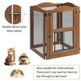 thumbnail image 5 of Unipaws Freestanding Pet Gate with Small Cat Door, Wooden Dog Gates with 3 Support Feet, Walnut, 5 of 7