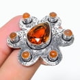 thumbnail image 2 of Natural Honey Topaz, Carnelian Gemstone 925 Sterling Silver Ring Size 9, 2 of 2