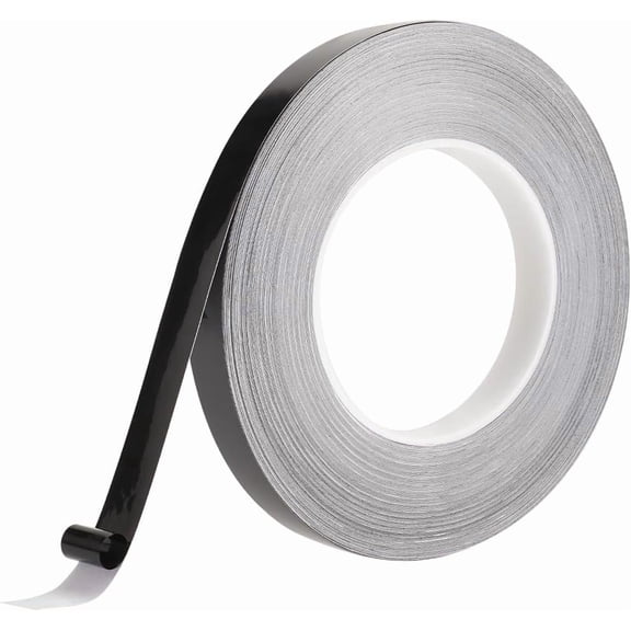 50m x 15mm Glossy Black Polyester Film Tape Waterproof Shiny Decor Tape Self-Adhesive Wall Molding Trim Mirror Border Tile Caulk Strips for DIY Making