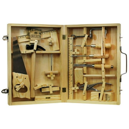 

Homewear Metal Tool Kit with Wood Box - 16 Piece