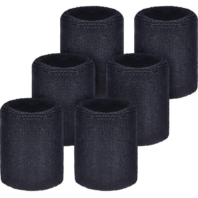 Paquete de 6 pulseras deportivas, muñequeras absorbentes para fútbol, baloncesto, correr deportes atléticos