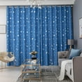 thumbnail image 4 of EeaseMX Cortina opaca con diseño de estrellas plateadas y lunas, sencilla y moderna, con aislamiento térmico, 100 x 250 cm (azul cielo)., 4 of 7
