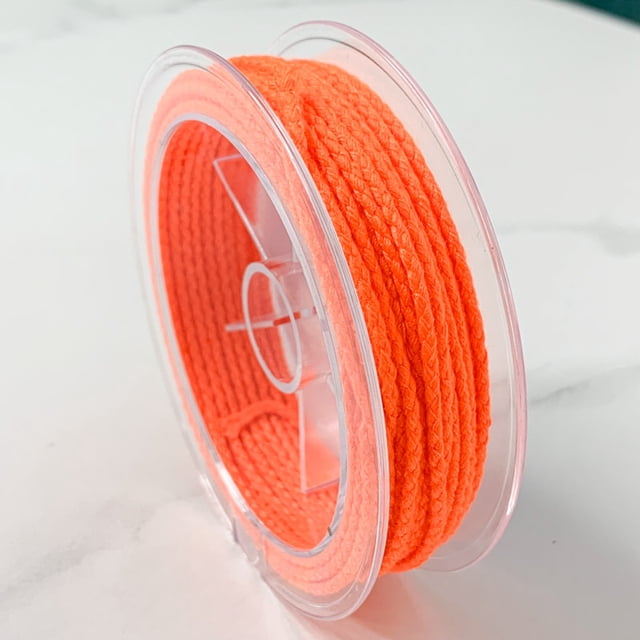 Nvzi 2mm Dragon Scale Rope Cotton Rope,Woven Cotton Rope String for DIY Handmade Ropes, Beaded Ropes, Tassels, Knitted Knot Bracelets and Pendant Ropes,Orange A