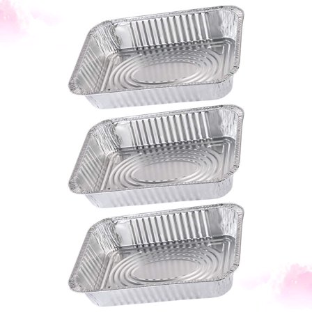 ELAYARD 3Pcs Disposable Aluminum Foil Bbq Pan Roaster for Indoor and Outdoor Cooking Use