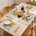 thumbnail image 5 of Sunflower Placemats Set of 4 Rustic Garden Blooms Floral Spring Place Mats Indoor Wipeable Table Mats Washable Cloth Dining Table Placemats for Kitchen Holiday Party Home Decor 13x19 Inch, 5 of 9