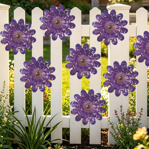 Macaron Color Garden Wall Decor with Hook Back, Multi Layer Petal Design for Indoor and Outdoor Use, Creative Horticultural Decoration for Fence and Terrace