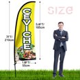 thumbnail image 2 of QSUM Ceviche Themed Feather Flag, 7FT Ceviche Advertising Swooper Flag, Vivid Color and Fade Proof Restaurant Businesses Signs, 2 of 5