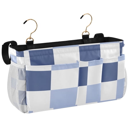 Ryvnso Bedside Caddy Checkered Plaid-r1 Bedside Storage Bag Hanging Organizer