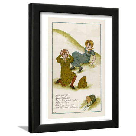 Jack and Jill after They Have Fallen Down the Hill Framed Print Wall Art By Kate Greenaway