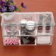 thumbnail image 3 of Acrylic Clear Cosmetic Organizer Double Layer Cotton Swab Container (6 Compartments), 3 of 5
