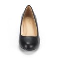 thumbnail image 2 of Dream Pairs Women's Mid Wedge Heel Pump Shoes Debbie color BLACK/PU size 7.5 Wide Available, 2 of 7