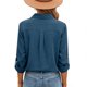 thumbnail image 4 of Camisas de Manga Larga para las Mujeres Botón de Solapa de Ajuste Suelto Delantero Blusa de Túnica de Imitación de Lino, Camisas de Manga Larga para las Mujeres Bajo Scrubs, 4 of 8