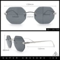 thumbnail image 3 of Bevel Octagonal Gangster Rimless Jaguar Head Hinge Showy Sunglasses Gold - Clear, 3 of 7