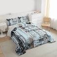 thumbnail image 3 of Garden Windmill Bedding Set Rustic Retro Farm House Quilt,Country Vintage Barn Door Comforter Set Queen,Cottage Lodge Cabin Duvet Insert Winnower Wooden Plank Farmhouse Decor, 3 of 7